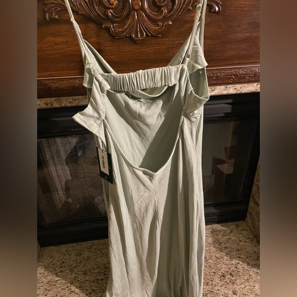 Lulus Mint open back cowl neck midi slip dress. - Picture 7 of 8
